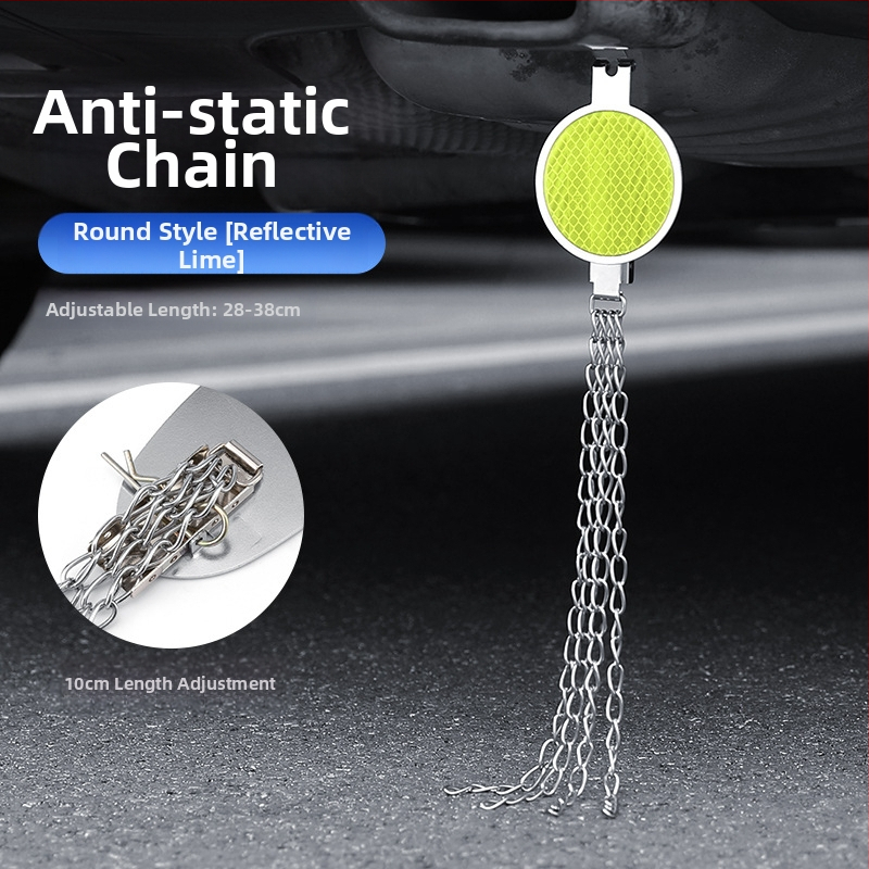 Automobilio statinio eliminatorius – reguliuojamas keturių grandinių metalinis atspindintis elektrostatinis diržas, pakabinamas tipas, antistatinis (Prekės ženklas: Turning Point)