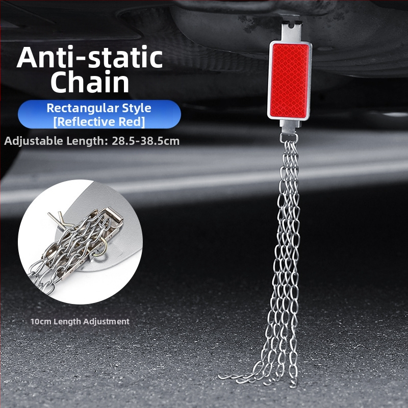 Automobilio statinio eliminatorius – reguliuojamas keturių grandinių metalinis atspindintis elektrostatinis diržas, pakabinamas tipas, antistatinis (Prekės ženklas: Turning Point)