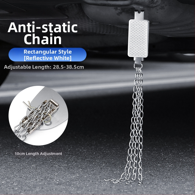 Automobilio statinio eliminatorius – reguliuojamas keturių grandinių metalinis atspindintis elektrostatinis diržas, pakabinamas tipas, antistatinis (Prekės ženklas: Turning Point)