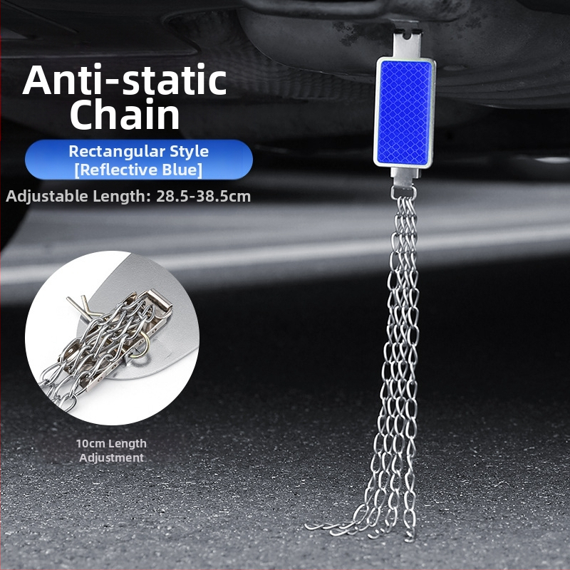 Automobilio statinio eliminatorius – reguliuojamas keturių grandinių metalinis atspindintis elektrostatinis diržas, pakabinamas tipas, antistatinis (Prekės ženklas: Turning Point)