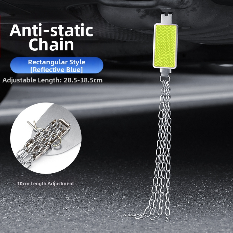 Automobilio statinio eliminatorius – reguliuojamas keturių grandinių metalinis atspindintis elektrostatinis diržas, pakabinamas tipas, antistatinis (Prekės ženklas: Turning Point)