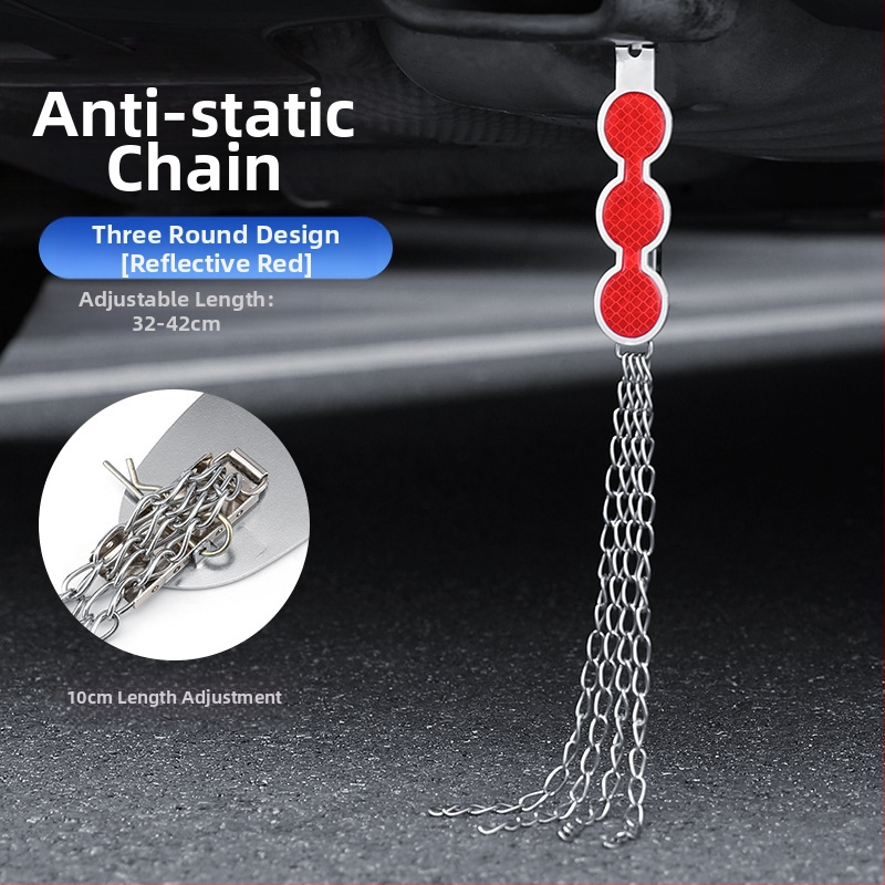 Automobilio statinio eliminatorius – reguliuojamas keturių grandinių metalinis atspindintis elektrostatinis diržas, pakabinamas tipas, antistatinis (Prekės ženklas: Turning Point)