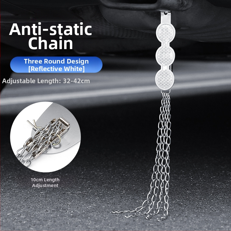 Automobilio statinio eliminatorius – reguliuojamas keturių grandinių metalinis atspindintis elektrostatinis diržas, pakabinamas tipas, antistatinis (Prekės ženklas: Turning Point)