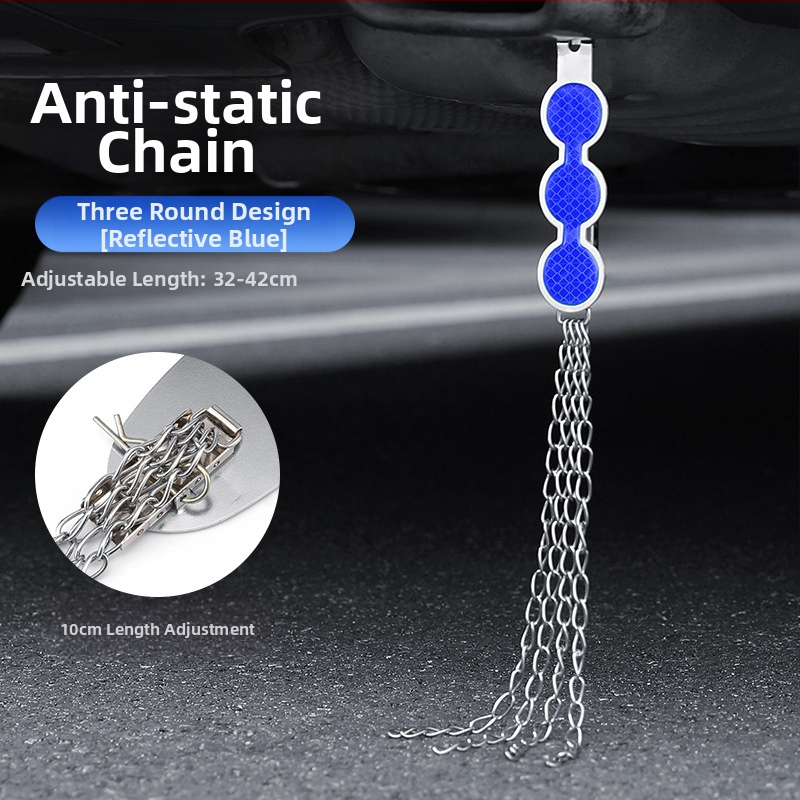 Automobilio statinio eliminatorius – reguliuojamas keturių grandinių metalinis atspindintis elektrostatinis diržas, pakabinamas tipas, antistatinis (Prekės ženklas: Turning Point)