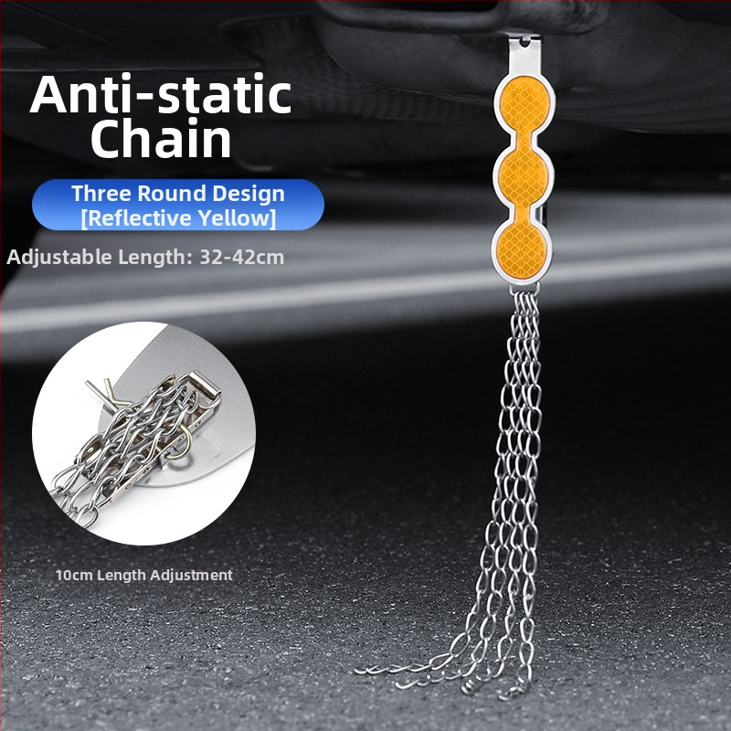 Automobilio statinio eliminatorius – reguliuojamas keturių grandinių metalinis atspindintis elektrostatinis diržas, pakabinamas tipas, antistatinis (Prekės ženklas: Turning Point)