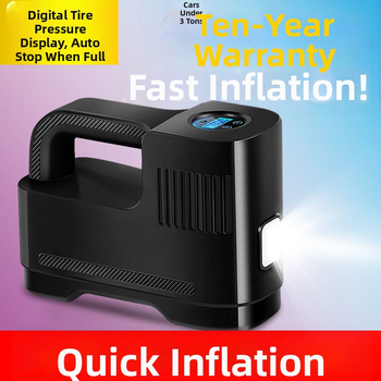 Φορητός ασύρματος αντλητής ελαστικών αυτοκινήτου, μονοκύλινδρος, 120W, 30 L/min, συνεχής λειτουργία 1–5 λεπτά