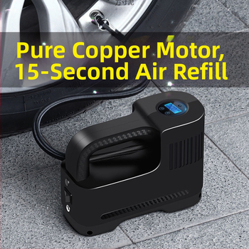 Φορητός ασύρματος αντλητής ελαστικών αυτοκινήτου, μονοκύλινδρος, 120W, 30 L/min, συνεχής λειτουργία 1–5 λεπτά