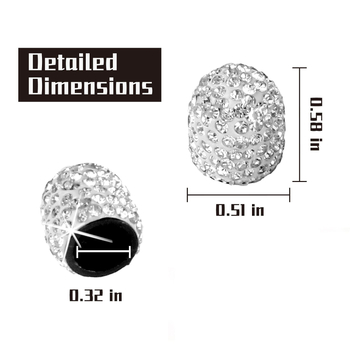 Καπάκι βαλβίδας ελαστικού με διαμάντια, υλικό καουτσούκ, μάρκα Double heng, εγκατάσταση με βίδωμα, συμβατό με όλα τα μοντέλα