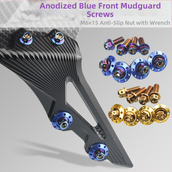 Βίδες τροποποίησης προσθίου φέρινγκ ηλεκτρικού μοτοποδήλατου — τιτάνιου βίδες, αντιολισθητικές ροδέλες, καθολική εφαρμογή, μοντέλο M217, μάρκα Cfan