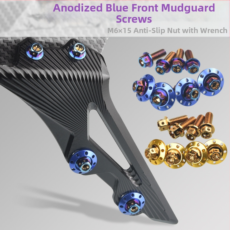 Βίδες τροποποίησης προσθίου φέρινγκ ηλεκτρικού μοτοποδήλατου — τιτάνιου βίδες, αντιολισθητικές ροδέλες, καθολική εφαρμογή, μοντέλο M217, μάρκα Cfan