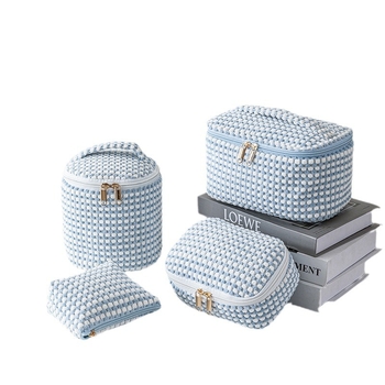 Si difu Velvet τσαντάκι μακιγιάζ — βελούδινο ύφασμα, κυβοειδές σχήμα, ταξιδιωτικός οργανωτής μακιγιάζ