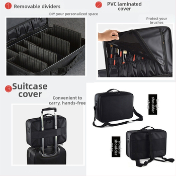 Τσάντα μακιγιάζ Junyi JY650, Oxford ύφασμα, κυβικό σχήμα, για ταξίδια