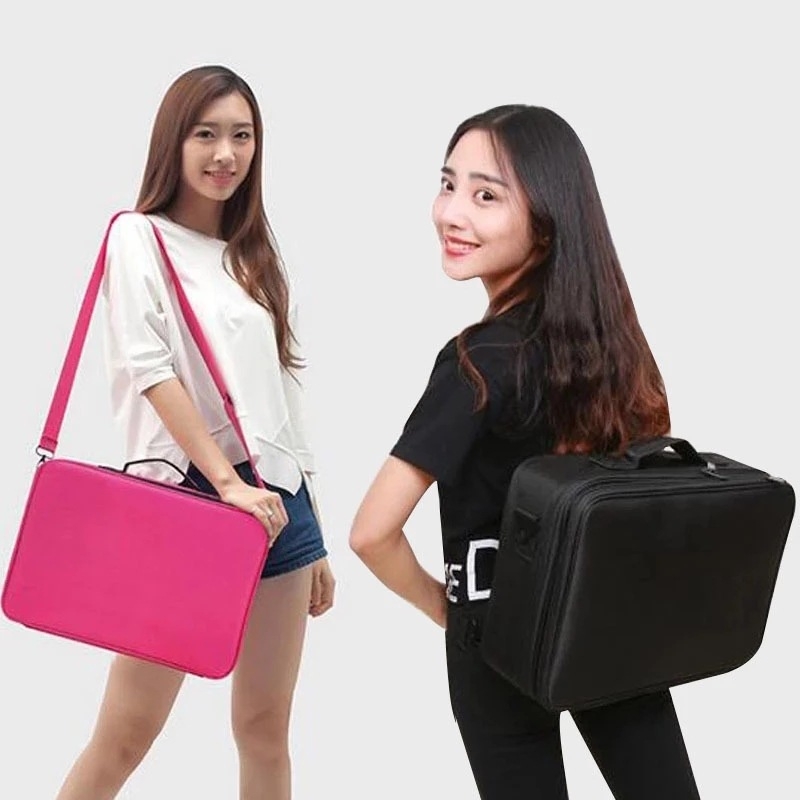 Geantă de makeup Junyi JY650, material Oxford, formă cub, pentru călătorii