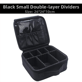 Torbica za šminku s pretincima za pohranu, Oxford materijal, zatvarač, jednobojna boja, vodoodporna i otporna na udarce, s proširivim slojem