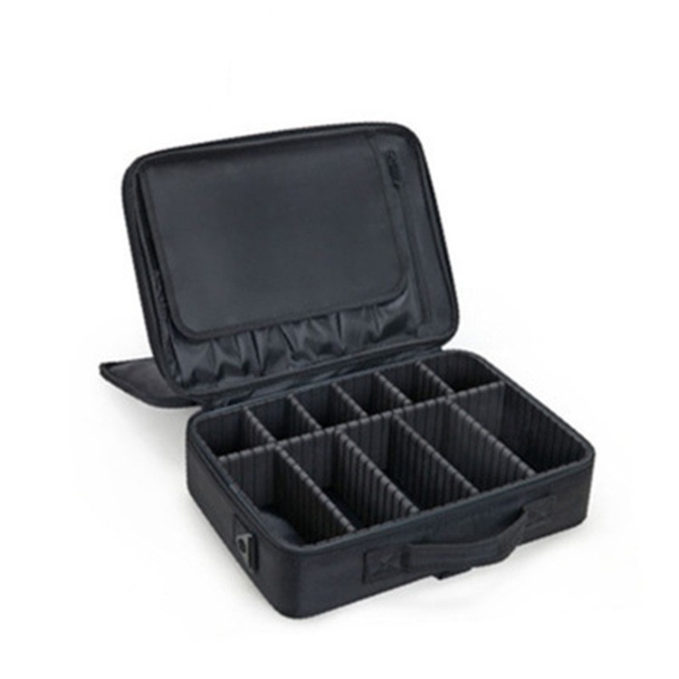 Torbica za šminku s pretincima za pohranu, Oxford materijal, zatvarač, jednobojna boja, vodoodporna i otporna na udarce, s proširivim slojem