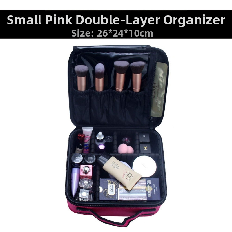 Torbica za šminku s pretincima za pohranu, Oxford materijal, zatvarač, jednobojna boja, vodoodporna i otporna na udarce, s proširivim slojem