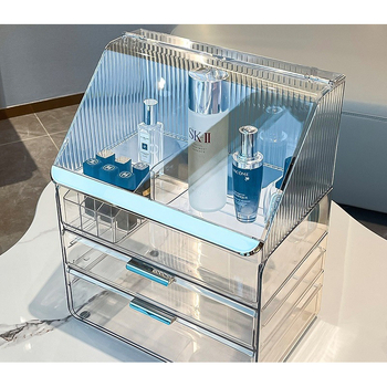 Διάφανος πλαστικός οργανωτής καλλυντικών με συρτάρι για ντουλάπι καλλυντικών