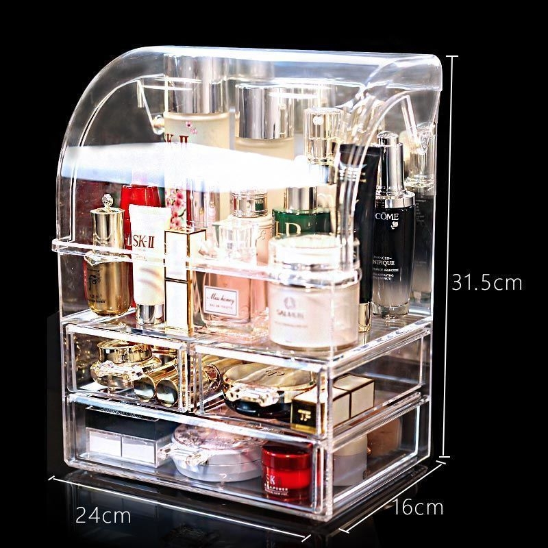 Διάφανος πλαστικός οργανωτής καλλυντικών με συρτάρι για ντουλάπι καλλυντικών