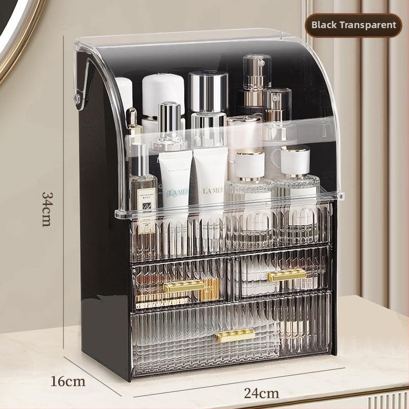 Διάφανος πλαστικός οργανωτής καλλυντικών με συρτάρι για ντουλάπι καλλυντικών
