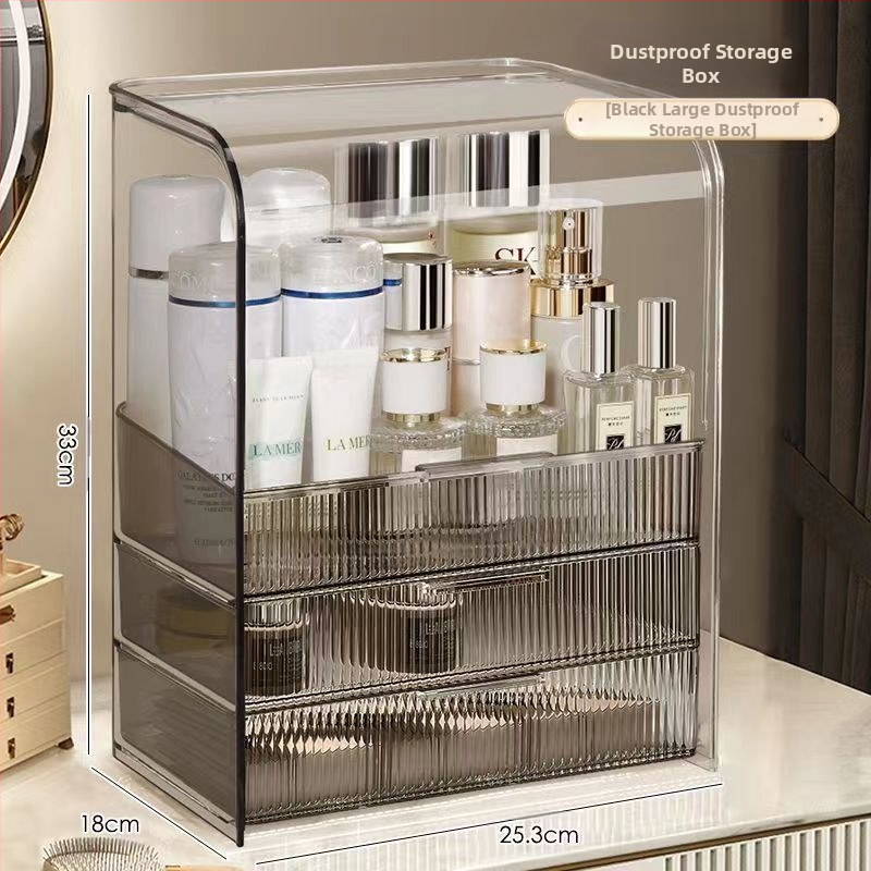 Διάφανος πλαστικός οργανωτής καλλυντικών με συρτάρι για ντουλάπι καλλυντικών