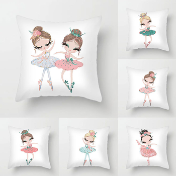 Qinju pūkštas pagalvės užvalkalas – baleto mergaitės motyvas, spauda, paprastas modernus dizainas