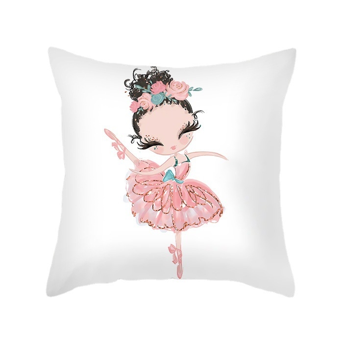 Qinju pūkštas pagalvės užvalkalas – baleto mergaitės motyvas, spauda, paprastas modernus dizainas
