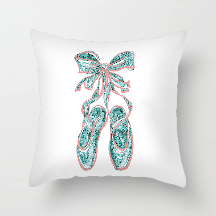 Qinju pūkštas pagalvės užvalkalas – baleto mergaitės motyvas, spauda, paprastas modernus dizainas