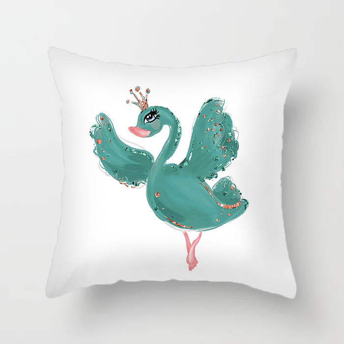 Qinju pūkštas pagalvės užvalkalas – baleto mergaitės motyvas, spauda, paprastas modernus dizainas