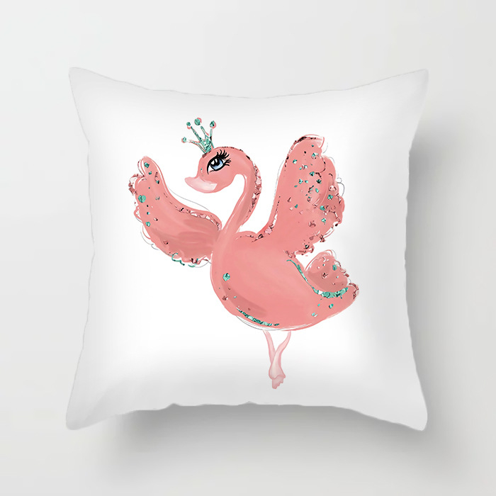 Qinju pūkštas pagalvės užvalkalas – baleto mergaitės motyvas, spauda, paprastas modernus dizainas