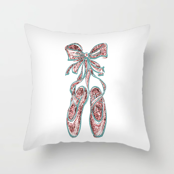 Qinju pūkštas pagalvės užvalkalas – baleto mergaitės motyvas, spauda, paprastas modernus dizainas