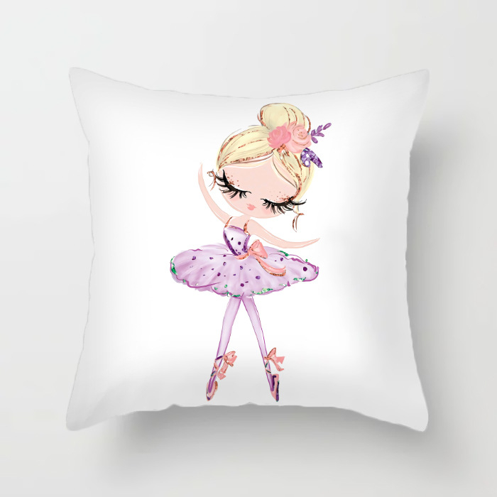 Qinju pūkštas pagalvės užvalkalas – baleto mergaitės motyvas, spauda, paprastas modernus dizainas
