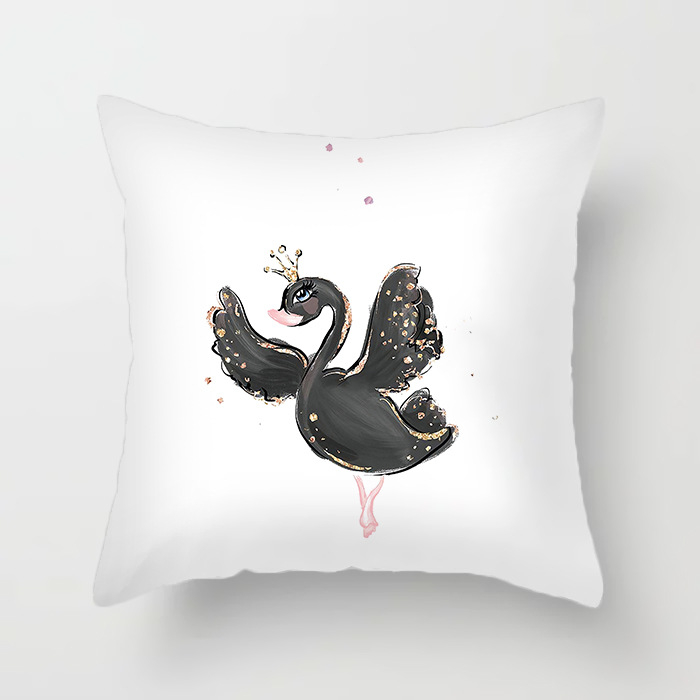 Qinju pūkštas pagalvės užvalkalas – baleto mergaitės motyvas, spauda, paprastas modernus dizainas