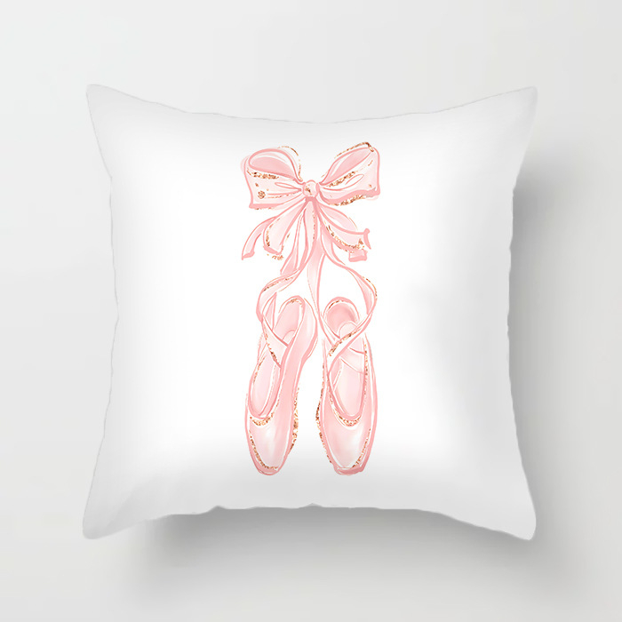 Qinju pūkštas pagalvės užvalkalas – baleto mergaitės motyvas, spauda, paprastas modernus dizainas