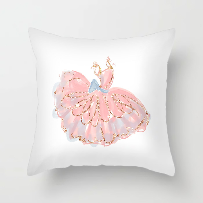 Qinju pūkštas pagalvės užvalkalas – baleto mergaitės motyvas, spauda, paprastas modernus dizainas