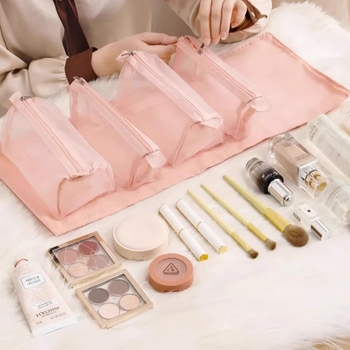 Чанта за козметика с отделяща се четири в едно сгъваема конструкция, ултралека, Оксфорд плат, за ежедневна употреба