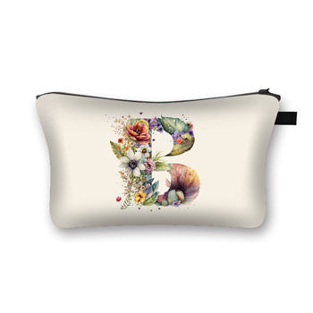 Козметична чанта с флорален принт, полиестерна тъкан и подплата от полиестер, за жени, стил: свеж и сладък