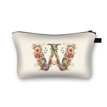 Козметична чанта с флорален принт, полиестерна тъкан и подплата от полиестер, за жени, стил: свеж и сладък