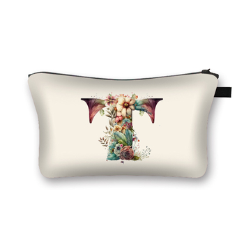 Козметична чанта с флорален принт, полиестерна тъкан и подплата от полиестер, за жени, стил: свеж и сладък