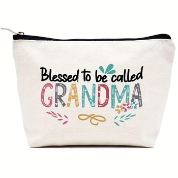 Чанта за съхранение с цип от канвас, модел с букви, подплата полиестер, дишаща, стил градска простота