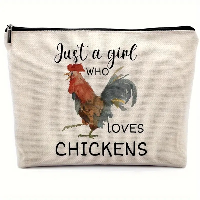 Geantă de depozitare cu fermoar din pânză, model cu litere, căptușeală poliester, respirabilă, stil urban minimalist