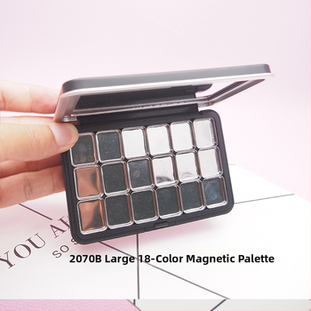 Κενή θήκη παλέτας αντικατάστασης με μαγνητικό καθρέφτη — θήκη υψηλής γυαλάδας για ρουζ, highlighter και contour, DIY υποδοχή για σκιά ματιών και αποθήκευση μακιγιάζ