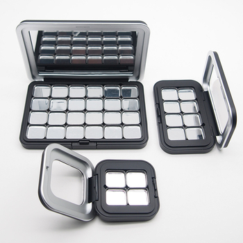 Κενή θήκη παλέτας αντικατάστασης με μαγνητικό καθρέφτη — θήκη υψηλής γυαλάδας για ρουζ, highlighter και contour, DIY υποδοχή για σκιά ματιών και αποθήκευση μακιγιάζ