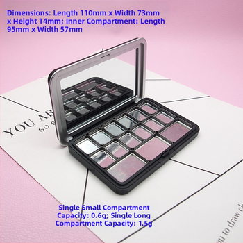 Κενή θήκη παλέτας αντικατάστασης με μαγνητικό καθρέφτη — θήκη υψηλής γυαλάδας για ρουζ, highlighter και contour, DIY υποδοχή για σκιά ματιών και αποθήκευση μακιγιάζ