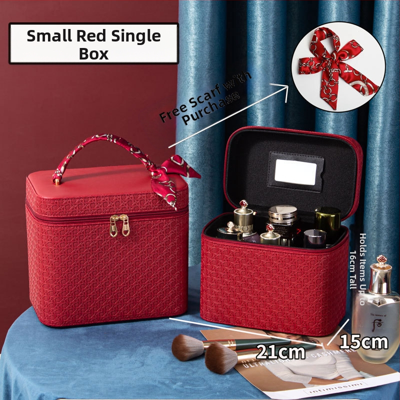 Prijenosna kozmetička torbica od PU kože, geometrijski uzorak, zatvaranje na zip, ručni dizajn, s proširivim slojem