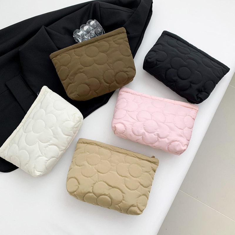 Kosmētikas soma, kokvilnas materiāls, horizontāla kvadrāta forma, rāvējslēdzējs, poliestera odere, tālruņa kabata