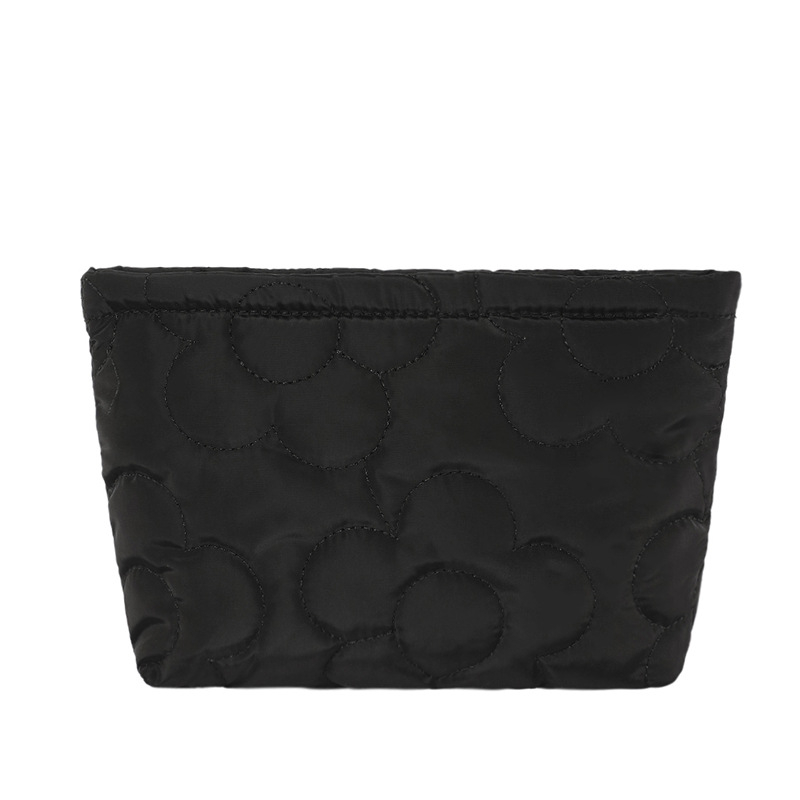 Kosmētikas soma, kokvilnas materiāls, horizontāla kvadrāta forma, rāvējslēdzējs, poliestera odere, tālruņa kabata