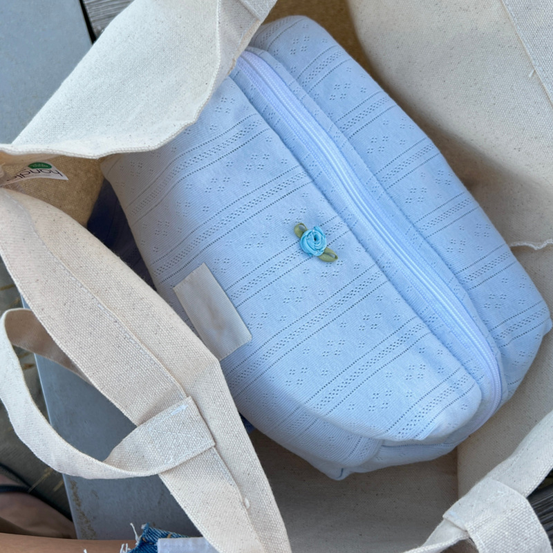 Geantă de toaletă de călătorie pentru depozitare rujuri (material jacquard, unisex, utilizare zilnică)