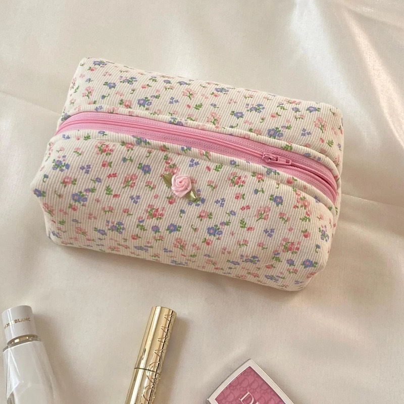 Geantă de toaletă de călătorie pentru depozitare rujuri (material jacquard, unisex, utilizare zilnică)