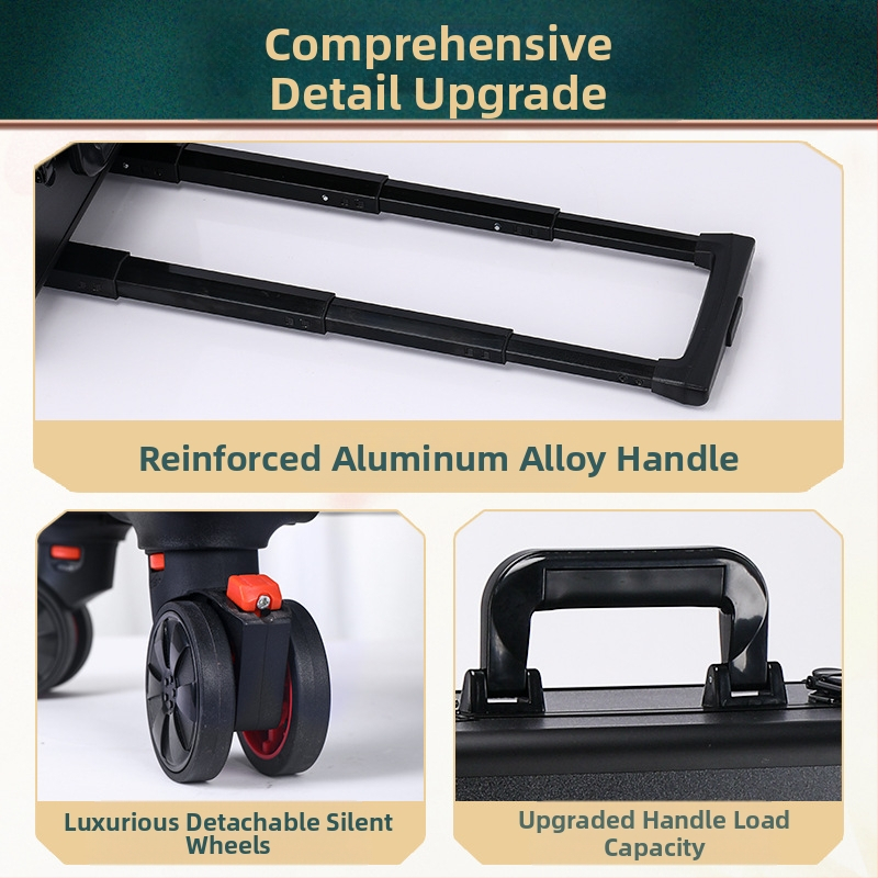 Телескопичен куфар за козметика с многоетажен дизайн, метално тяло, универсални колела, заключване с катинар, разширителен слой