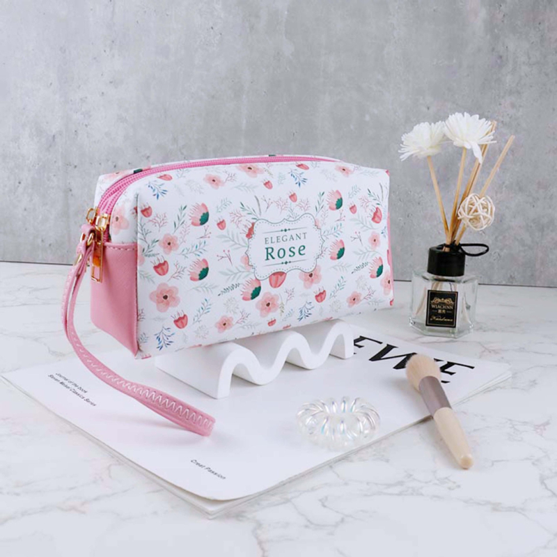 PU kozmetička torbica, vodootporni organizator za šminku i higijenske potrepštine, pogodna za unutarnju i vanjsku upotrebu, prijenosna ručna torba